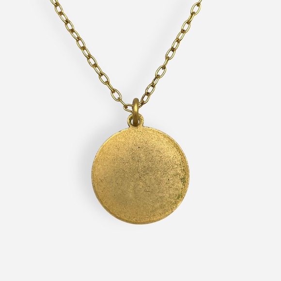 Vintage JOHN WIND Gold Initial S Round Pendant Necklace 16" - Picture 5 of 8